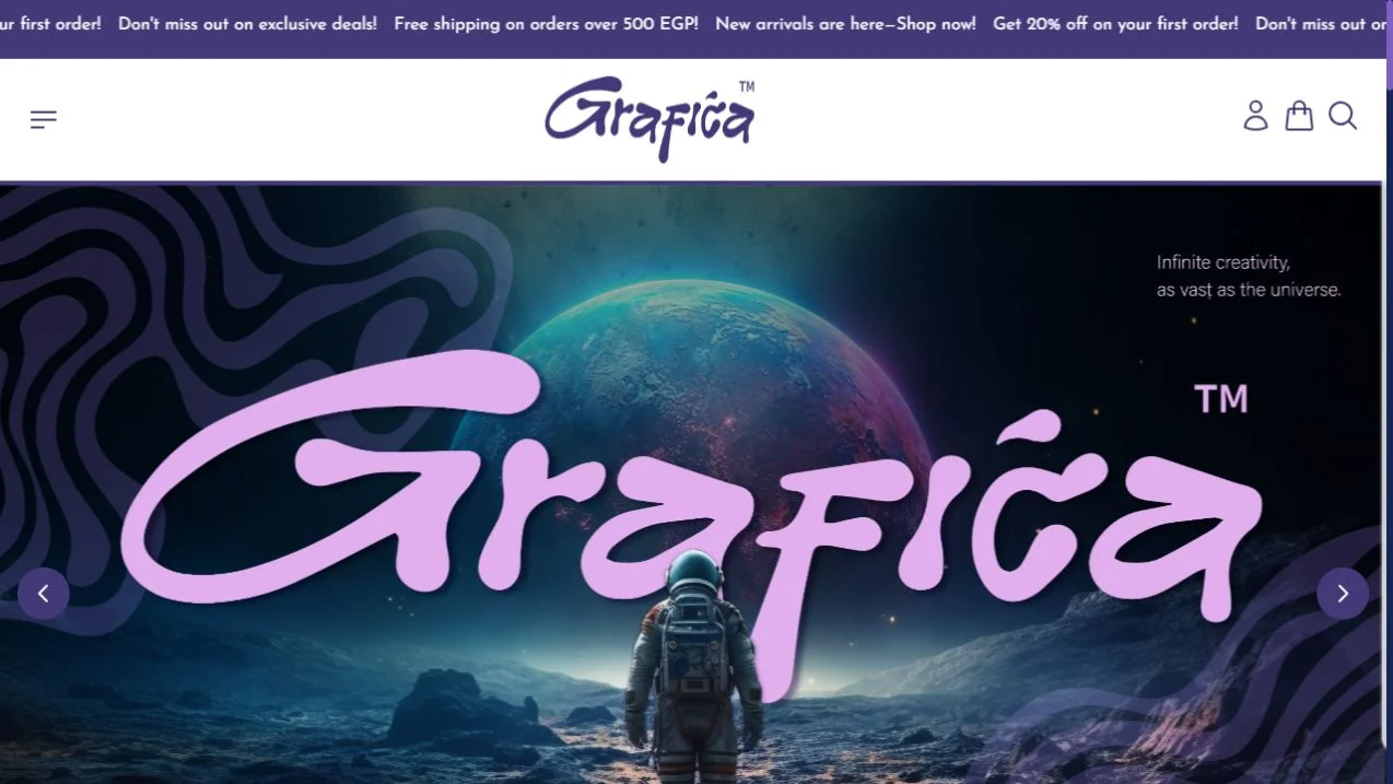 Grafica Store home page screenshot